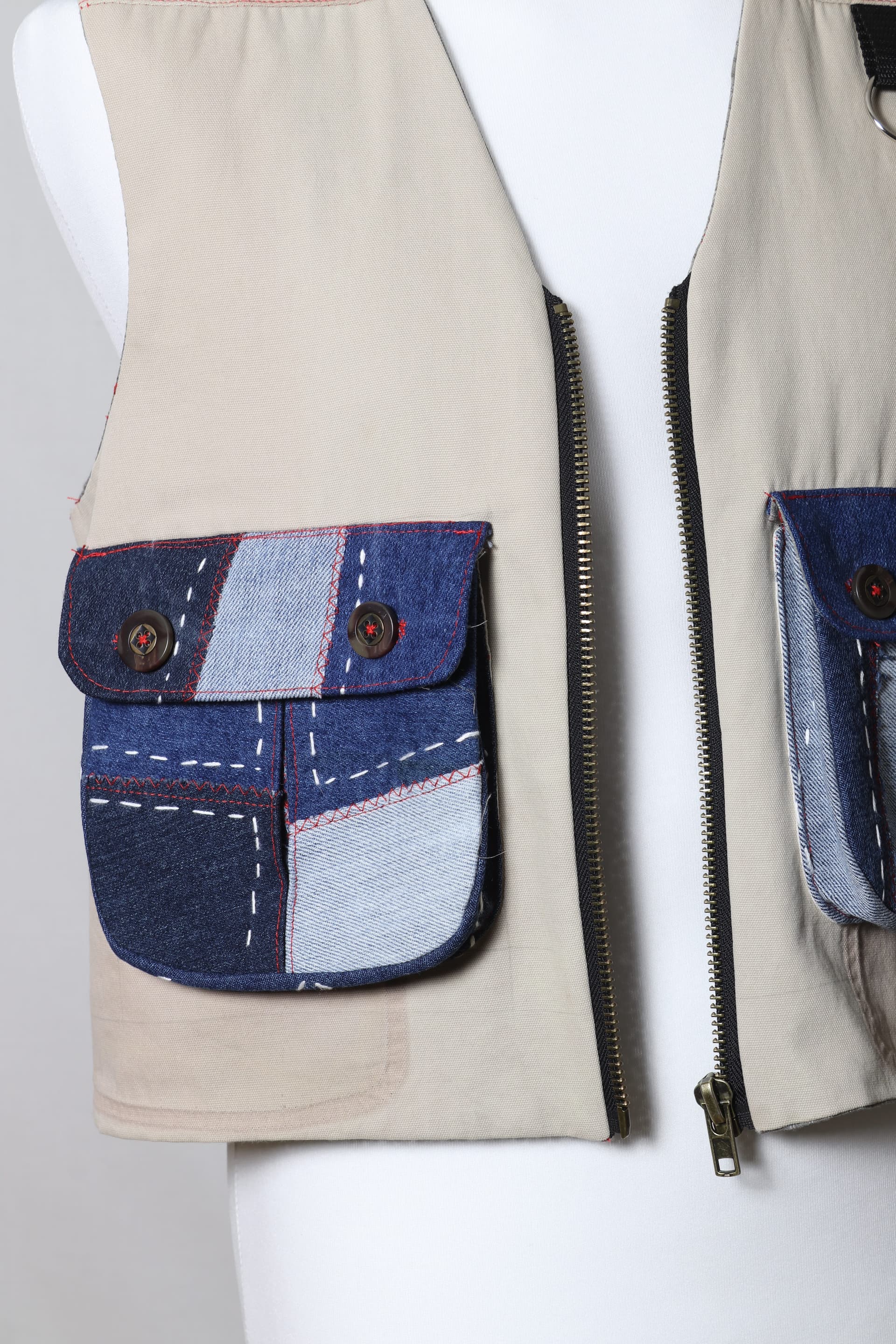 BANG! Patchwork Appliqué Utility Vest v1 thumbnail 10