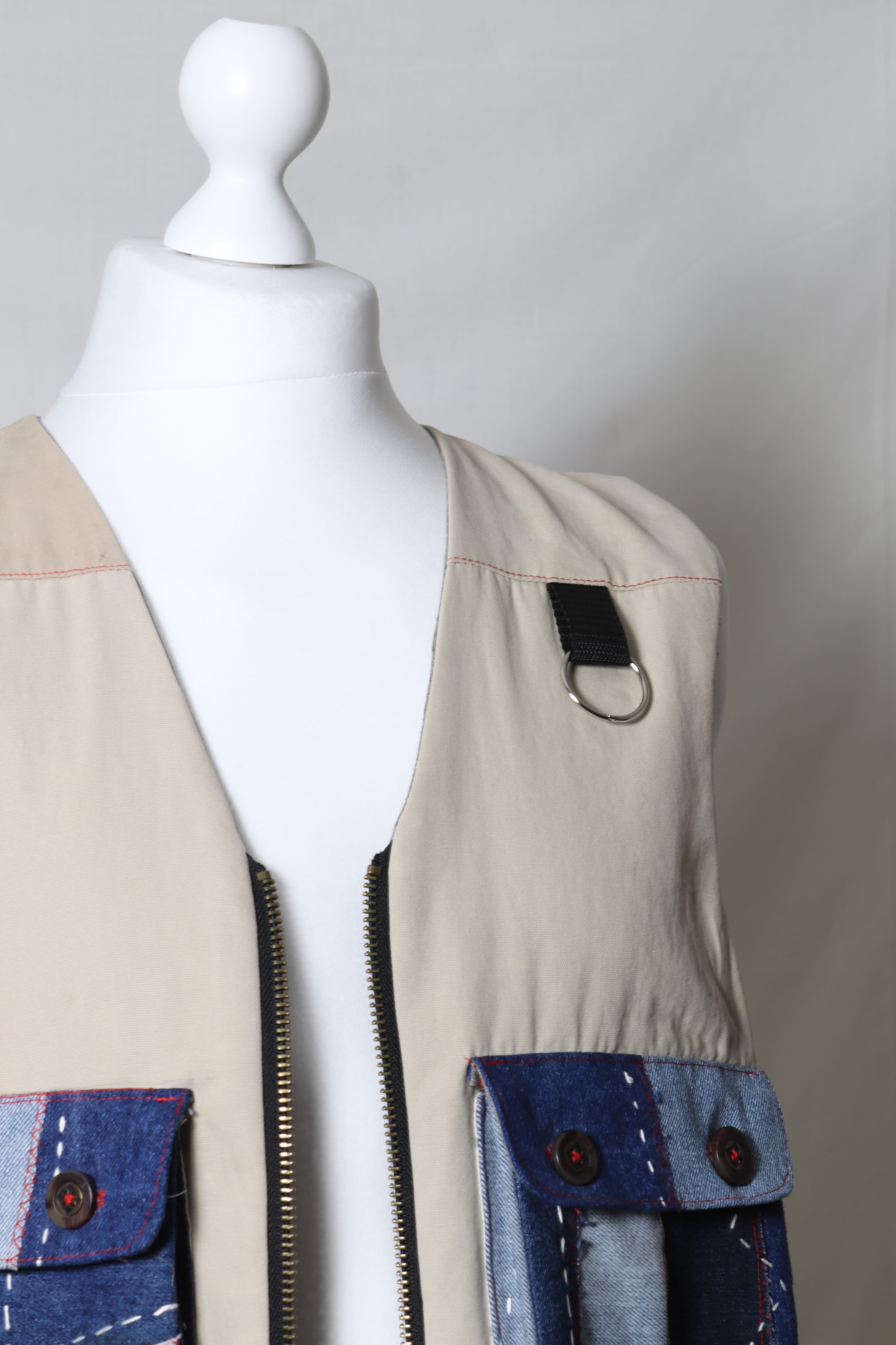 BANG! Patchwork Appliqué Utility Vest v1 image 11
