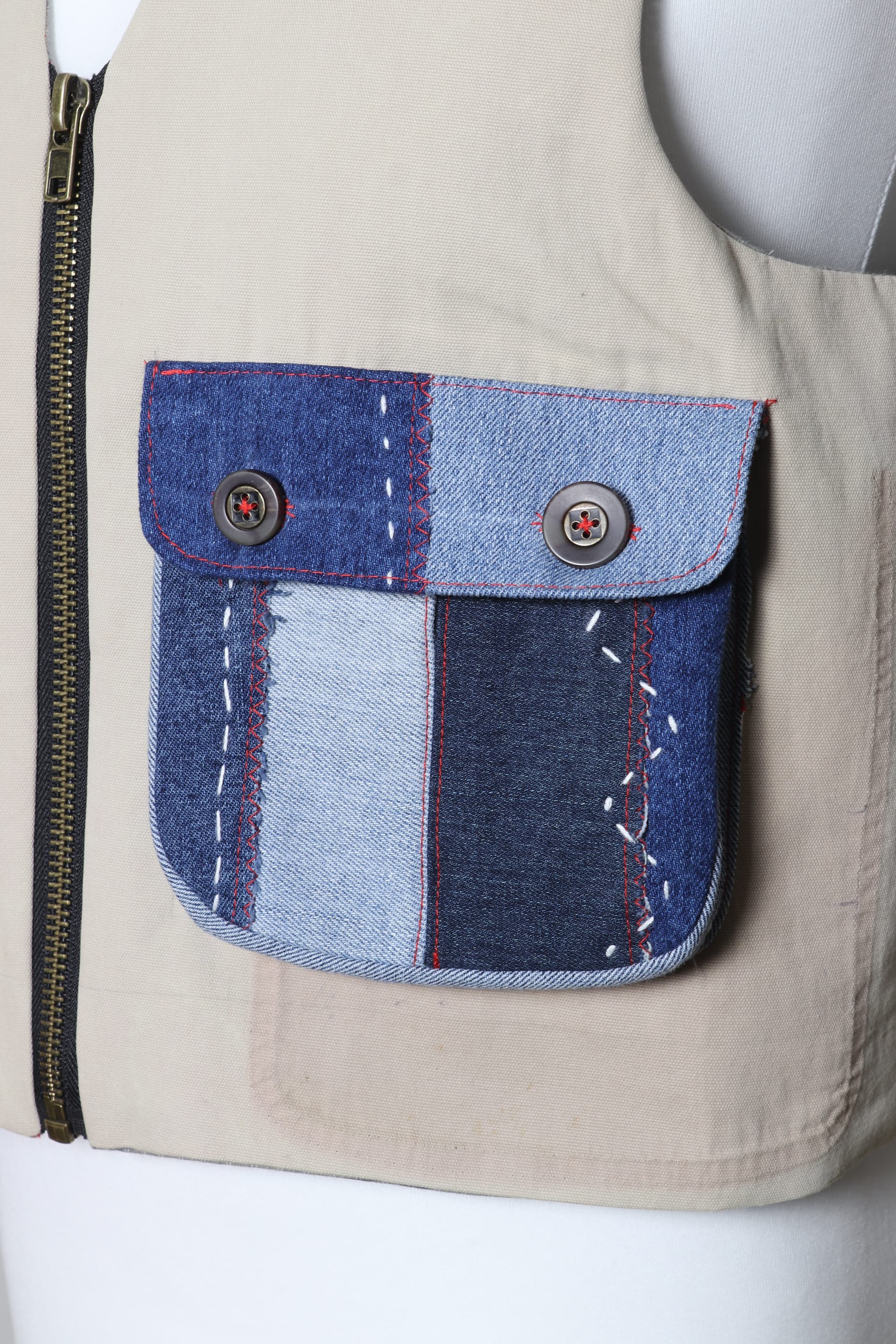 BANG! Patchwork Appliqué Utility Vest v1 thumbnail 8