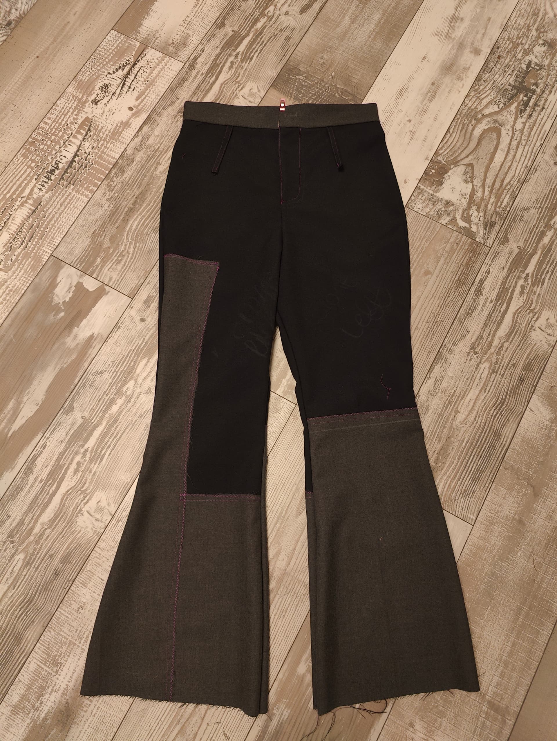 Patchwork Flared Trousers v1 image 1