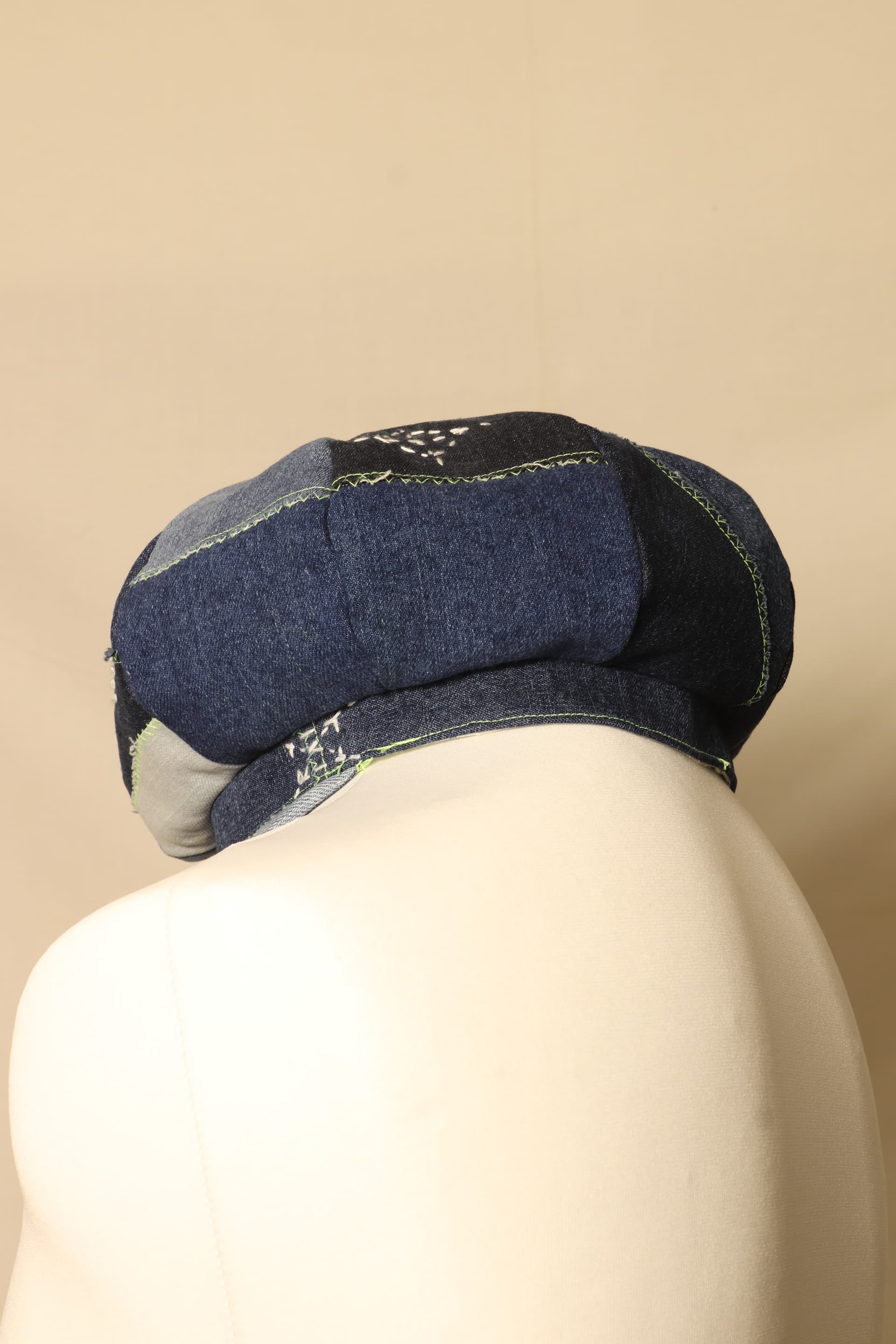 Denim Patchwork Flat Cap thumbnail 7