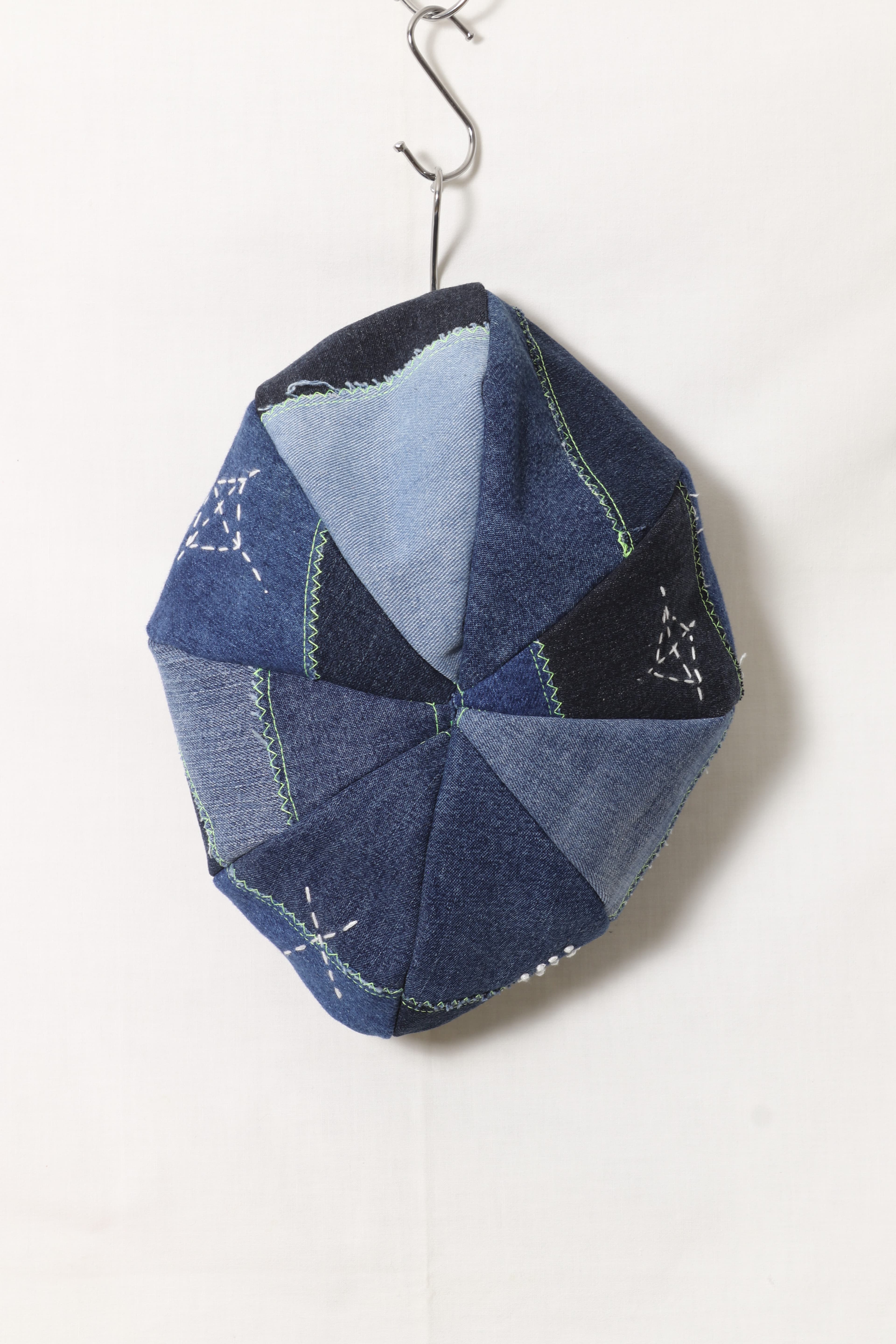 Denim Patchwork Flat Cap image 8