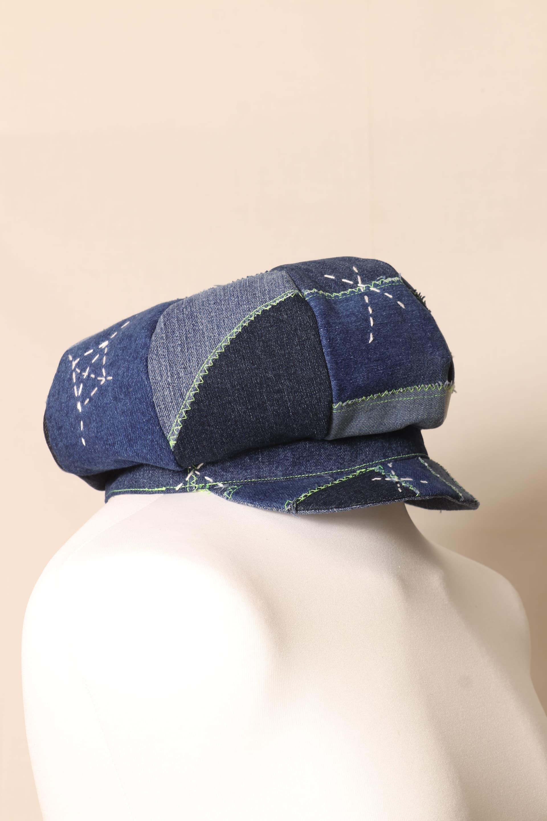 Denim Patchwork Flat Cap thumbnail 5