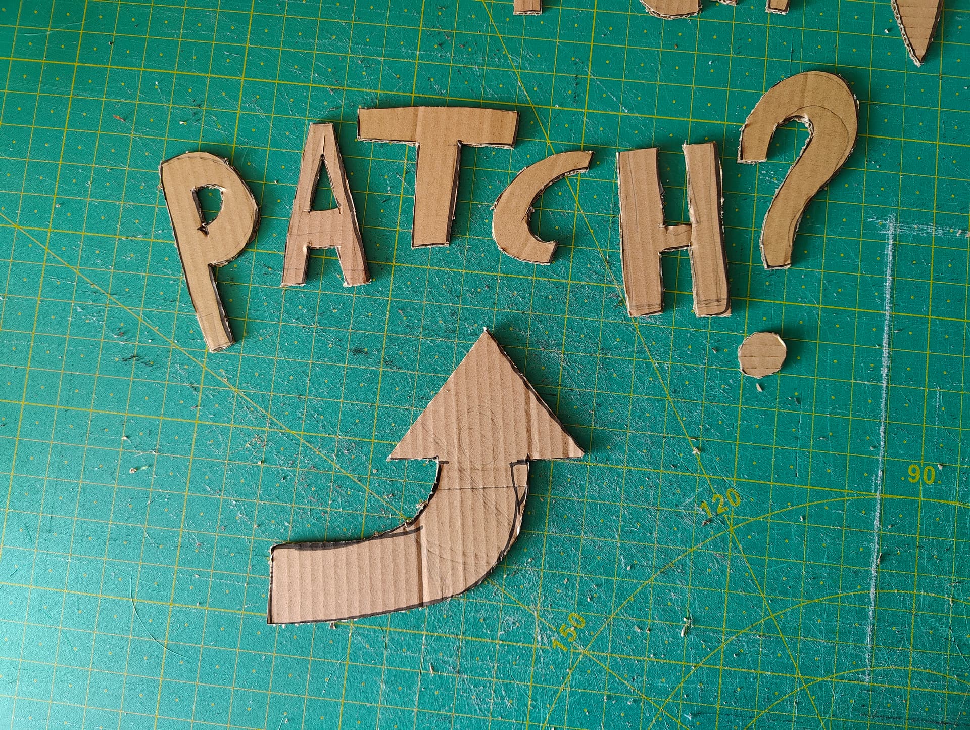 Cardboard applique stencil experiment