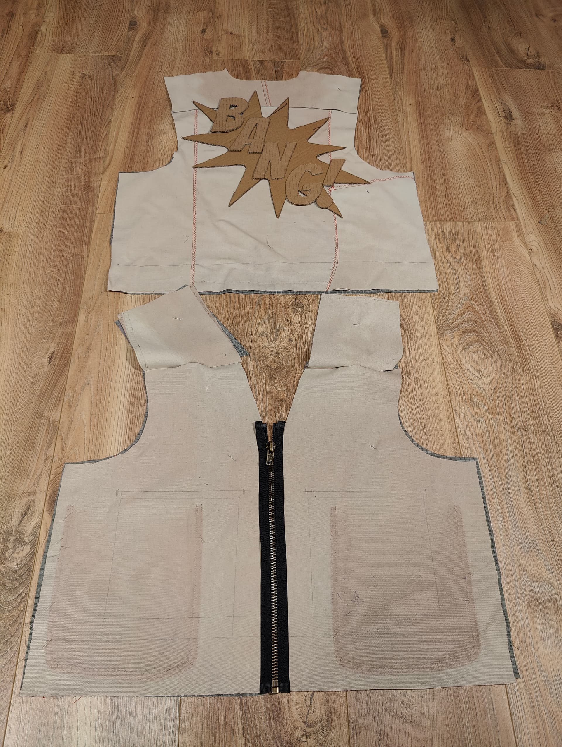 Front view of the BANG! when I was testing stencil placement